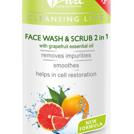 Cleansing Line - Гель для умывания и скраб для лица 2 в 1 с эфирным маслом грейпфрута и экстрактом
василька 200 мл